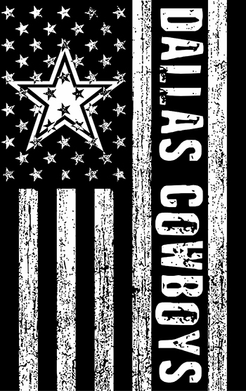 Dallas Cowboys Black And White American Flag logo vinyl decal